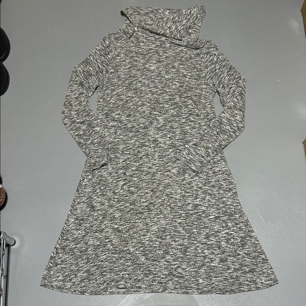 Soft Surroundings Soft Gray Longsleeve Dress with Collar (Women’s Size Medium)